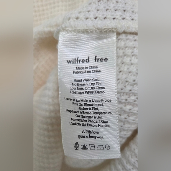 Wilfred Free Aritzia Sz M OAT 100% Laine Wool Chunky knit Oat Pullover Sweater - Picture 5 of 13